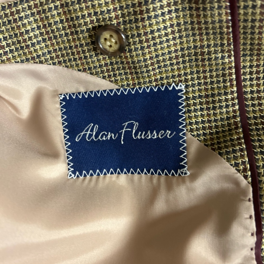 Men's Tan Checkered Blazer - Picture 4 of 5